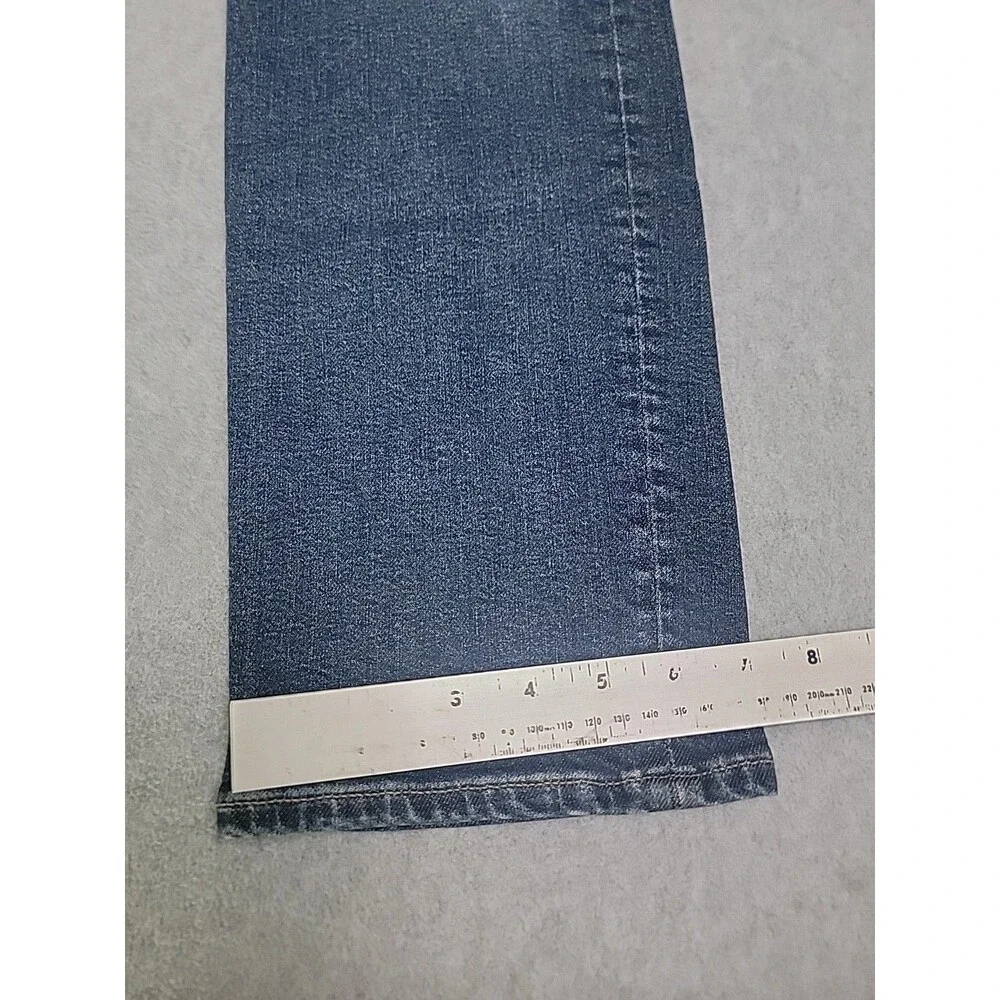 J Crew‎ 770 Jeans Mens 32 34x30 Straight Taper Dark Blue Stretch Mod Rise Preppy